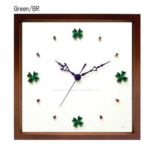 アートクラフト ペーパークイリング掛時計 Paper Quiling Clock ブラウン Green PQ-1006 保証付 kar-5093248s2