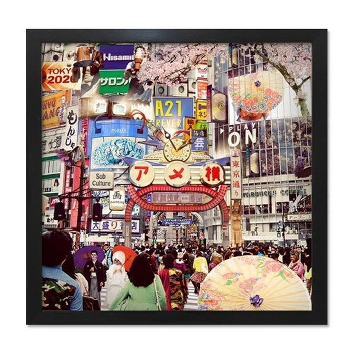 インテリアアート RAKUDECO ラクデコシリーズ アメ横 ブラック RD-1014 店舗 カフェ ラウンジ ロビー ホテル 法人 kar-5620964s2の画像