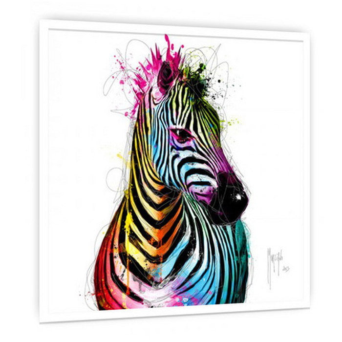 パトリス・マルチアーノ Murciano Patrice Zebra Pop ヒモ付 AP-10025 アート 絵 フレーム 店舗 カフェ ラウンジ ロビー ホテル 法人 kar-6261534s1の画像