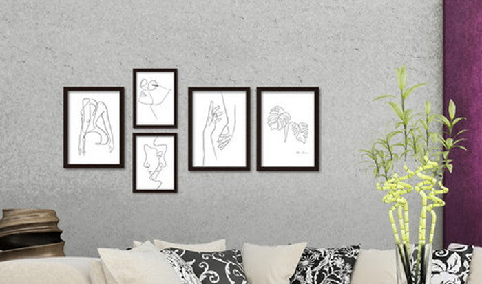 ラインアート Female ST-1005WH-A4 フレームカラー ホワイト サイズ A4 店舗 カフェ ラウンジ ロビー ホテル 法人 kar-7416881S2の画像