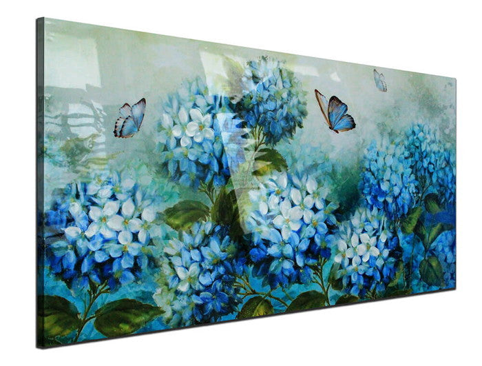 バーニッシュ ウォール アート BURNISH WALL ART BLUE FLOWER BUTTERFLY BWA-020 kar-7859643s1