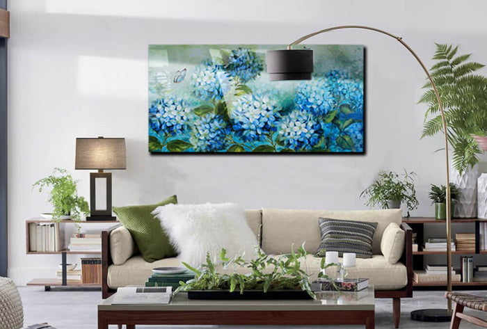 バーニッシュ ウォール アート BURNISH WALL ART BLUE FLOWER BUTTERFLY BWA-020 kar-7859643s1