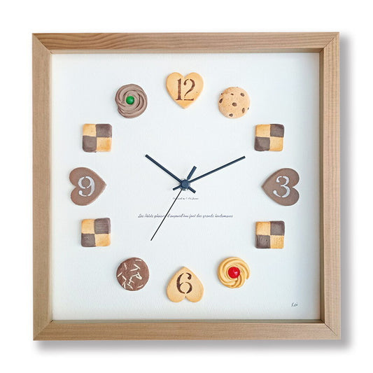 かわいいビスケットの掛時計 Horloge du biscuits KK-2002 フレームカラー：ナチュラル 保証付 kar-9201569s2