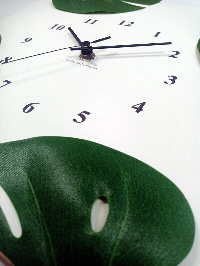 Monstera Clock モンステラクロック SV-3002 フレームカラー：ナチュラル 保証付 kar-9302219s2