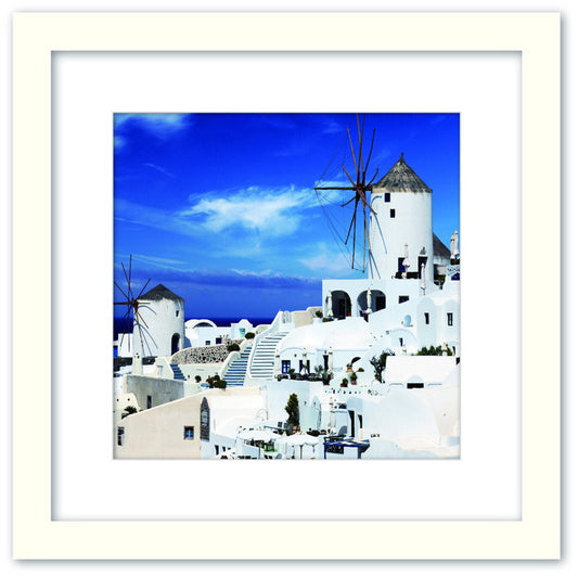 アートコレクション ホワイトアンドブルー 地中海 シリーズ WB-1003WH-S フレームカラー：ホワイト Sサイズ 店舗 カフェ ラウンジ ロビー ホテル 法人 kar-9526107s1の画像