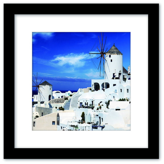 アートコレクション ホワイトアンドブルー 地中海 シリーズ WB-1003BK-L フレームカラー：ブラック Lサイズ 店舗 カフェ ラウンジ ロビー ホテル 法人 kar-9526107s12の画像