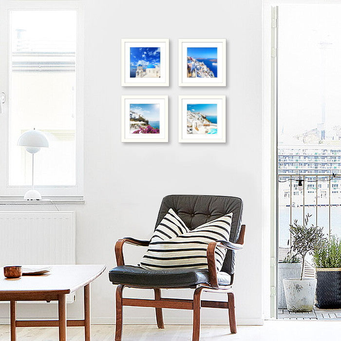 アートコレクション ホワイトアンドブルー 地中海 シリーズ WB-1004BR-S フレームカラー：ブラウン Sサイズ 店舗 カフェ ラウンジ ロビー ホテル 法人 kar-9526114s3の画像