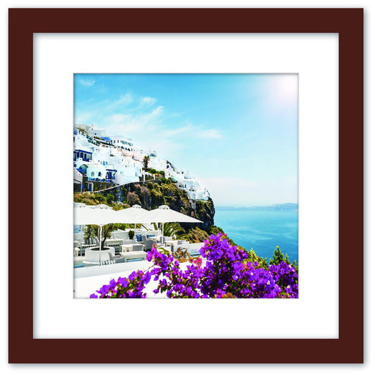 アートコレクション ホワイトアンドブルー 地中海 シリーズ WB-1004BR-M フレームカラー：ブラウン Mサイズ 店舗 カフェ ラウンジ ロビー ホテル 法人 kar-9526114s7の画像