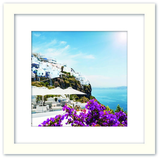 アートコレクション ホワイトアンドブルー 地中海 シリーズ WB-1004WH-L フレームカラー：ホワイト Lサイズ 店舗 カフェ ラウンジ ロビー ホテル 法人 kar-9526114s9の画像