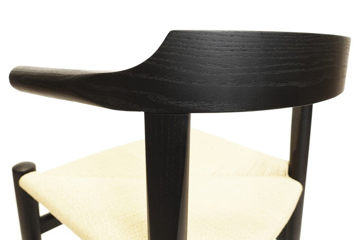 【即納】ラストダイニング チェア アッシュ ブラック ペーパーコードナチュラル W55xD50xH75 sh46 AH69 e-comfort デザイナーズ ジェネリック家具 リプロダクト  kwg-ch90256e6g8aの画像