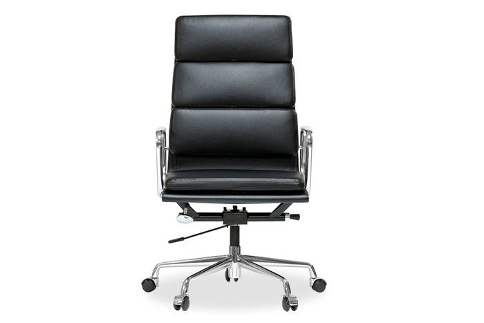 【即納】チャールズ＆レイ・イームズ アルミナムチェア ハイソフトパッド PUレザー キャスター グライズ 保証付 e-comfort デザイナーズ ジェネリック家具 リプロダクト  kwg-chea07hsc-puの画像