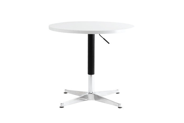 ラウンドリフトテーブル 天板： HPL 高圧ラミネート 脚部：アルミナムダイキャストポリッシュ仕上げ 直径66xH54-73 e-comfort デザイナーズ ジェネリック家具 リプロダクト  kwg-cts010-lamiの画像