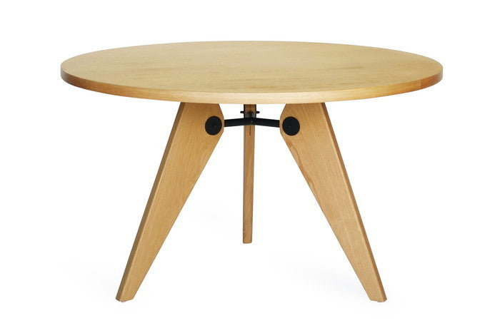 【即納】ジャン・プルーヴェ ゲリドンテーブルA 直径120cm オーク オークブラウン 保証付 e-comfort デザイナーズ ジェネリック家具 リプロダクト  kwg-dt9514bの画像