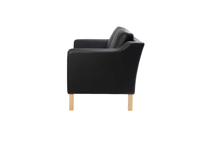 ダブルクッションソファ 2P 本革 レザー 脚部アッシュ ブラック ホワイト ブラウン ダークブラウン クリームホワイト レッド W157xD83xH85 sh46 AH65 e-comfort デザイナーズ ジェネリック家具 リプロダクト  kwg-sf7224b-ash-leの画像