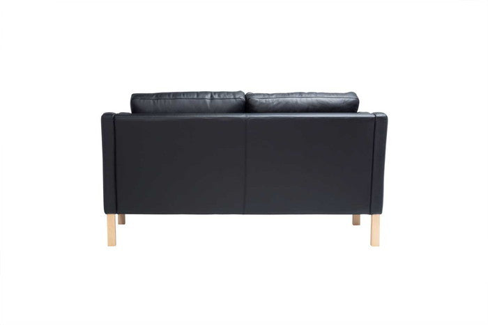 ダブルクッションソファ 2P 本革 レザー 脚部アッシュ ブラック ホワイト ブラウン ダークブラウン クリームホワイト レッド W157xD83xH85 sh46 AH65 e-comfort デザイナーズ ジェネリック家具 リプロダクト  kwg-sf7224b-ash-leの画像