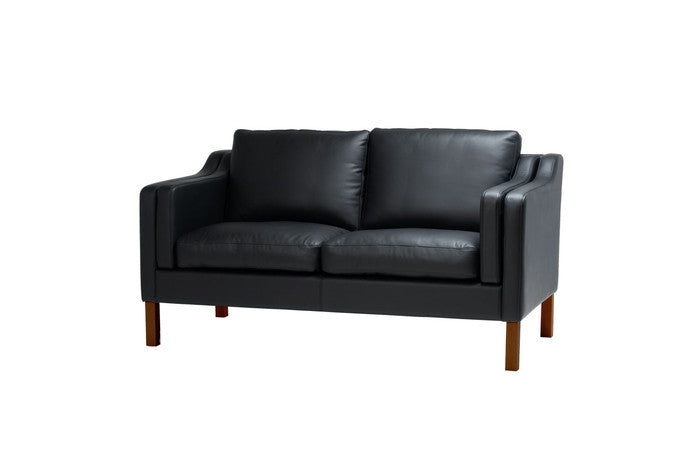 ダブルクッションソファ 2P ファブリック 脚部ウォールナット ライトグレー ミディアムグレー ダークグレー ライトブルー レイクブルー レッド オレンジ ベージュ ダークブラウン ダークレッド ペールピンク イエロー ネイビー W157xD83xH85 sh46 AH65 e-comfort デザイナーズ ジェネリック家具 リプロダクト 店舗 カフェ ラウンジ ロビー ホテル 法人 kwg-sf7224b-wal-fabの画像