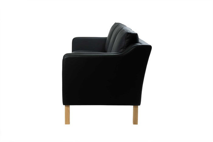 ダブルクッションソファ 3P 本革 レザー 脚部アッシュ ブラック ホワイト ブラウン ダークブラウン クリームホワイト レッド W220xD83xH85 sh46 AH65 e-comfort デザイナーズ ジェネリック家具 リプロダクト  kwg-sf7224c-ash-leの画像