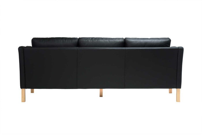 ダブルクッションソファ 3P 本革 レザー 脚部アッシュ ブラック ホワイト ブラウン ダークブラウン クリームホワイト レッド W220xD83xH85 sh46 AH65 e-comfort デザイナーズ ジェネリック家具 リプロダクト  kwg-sf7224c-ash-leの画像