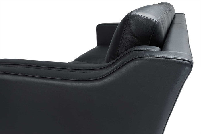 ダブルクッションソファ 3P 本革 レザー 脚部アッシュ ブラック ホワイト ブラウン ダークブラウン クリームホワイト レッド W220xD83xH85 sh46 AH65 e-comfort デザイナーズ ジェネリック家具 リプロダクト  kwg-sf7224c-ash-leの画像