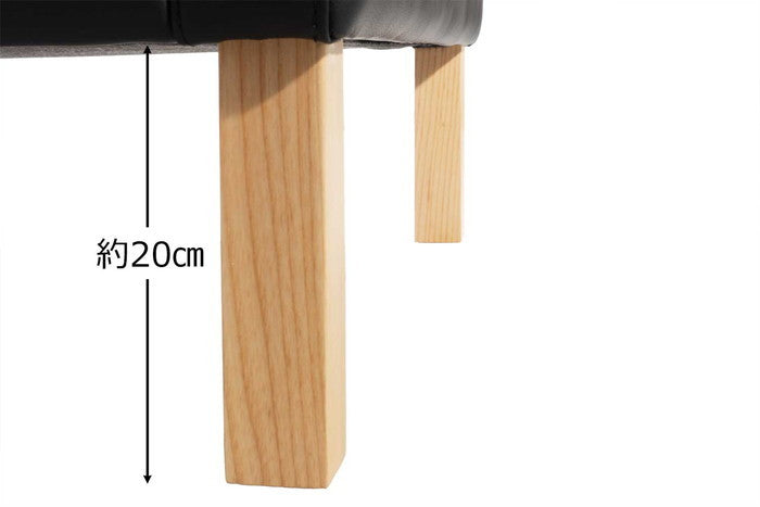 ダブルクッションソファ 3P 本革 レザー 脚部アッシュ ブラック ホワイト ブラウン ダークブラウン クリームホワイト レッド W220xD83xH85 sh46 AH65 e-comfort デザイナーズ ジェネリック家具 リプロダクト  kwg-sf7224c-ash-leの画像