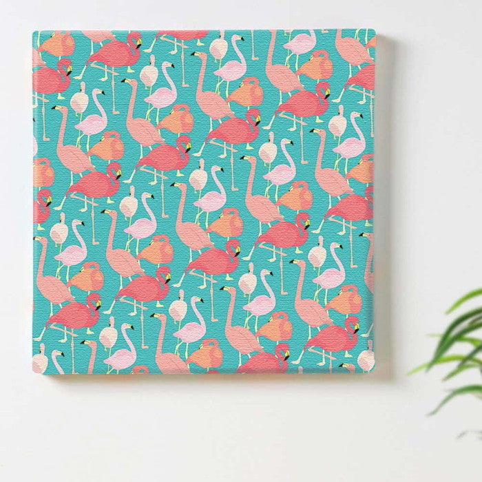 フラミンゴ ANIMAL Sサイズ 15cm×15cm アートパネル ファブリックパネル アートボード 壁掛け 日本製 ラッピング付き 店舗 カフェ ラウンジ ロビー ホテル 法人 lib-azo-0007-sの画像