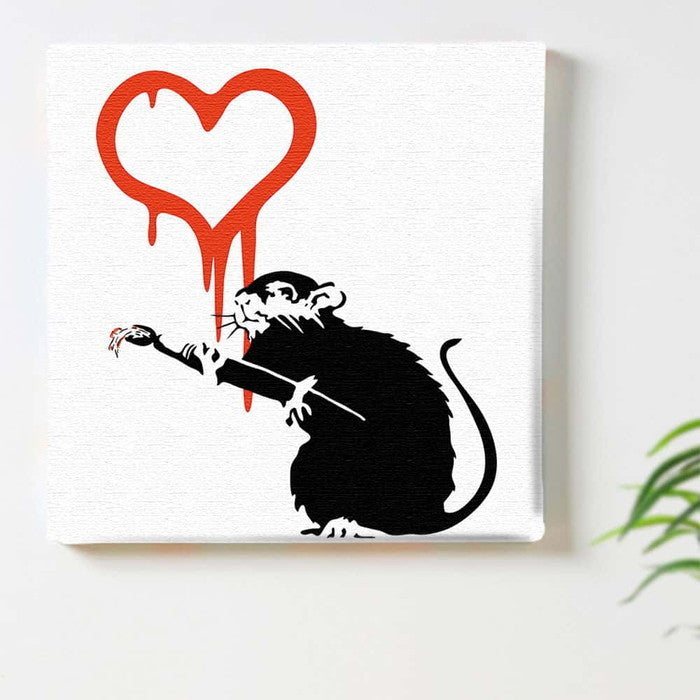 バンクシー デザイン Banksy Design 日本正規ライセンス ハート bdld-1907-005 Mサイズ 30cm×30cm アートパネル ファブリックパネル アートボード インテリアパネル 壁掛け 日本製 ラッピング付き lib-bdld-1907-005-m