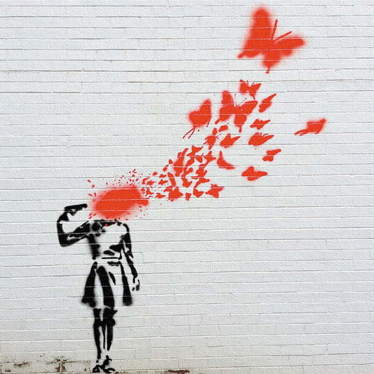 バンクシー デザイン Banksy Design 日本正規ライセンス 拳銃 少女 bdld-1907-009 XLサイズ 100cm×100cm アートパネル ファブリックパネル アートボード インテリアパネル 壁掛け 日本製 ラッピング付き lib-bdld-1907-009-xl