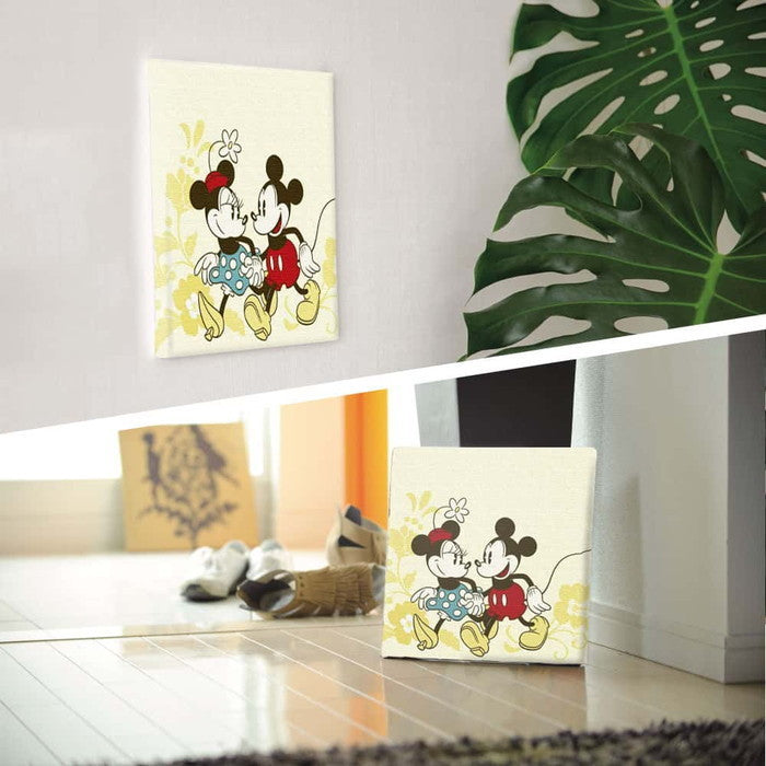 ミッキー ミニー ディズニー Mickey Mouse Mサイズ 30cm×30cm アートパネル ファブリックパネル アートボード 壁掛け 日本製 ラッピング付き 店舗 カフェ ラウンジ ロビー ホテル 法人 lib-dsn-0100-mの画像