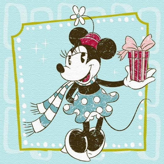 ミニー ディズニー Minnie Mouse Mサイズ 30cm×30cm アートパネル ファブリックパネル アートボード インテリアパネル 壁掛け 日本製 ラッピング付き lib-dsn-0117-m