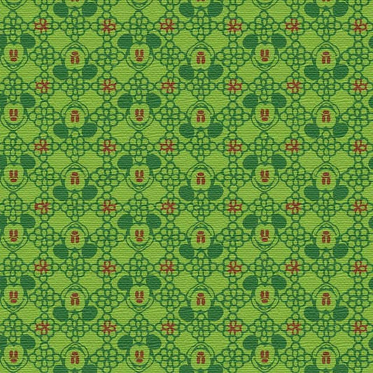 ミッキー 和柄 パネル ディズニー Mickey Mouse Mサイズ 30cm×30cm アートパネル ファブリックパネル アートボード 壁掛け 日本製 ラッピング付き 店舗 カフェ ラウンジ ロビー ホテル 法人 lib-dsn-0176-grn-mの画像