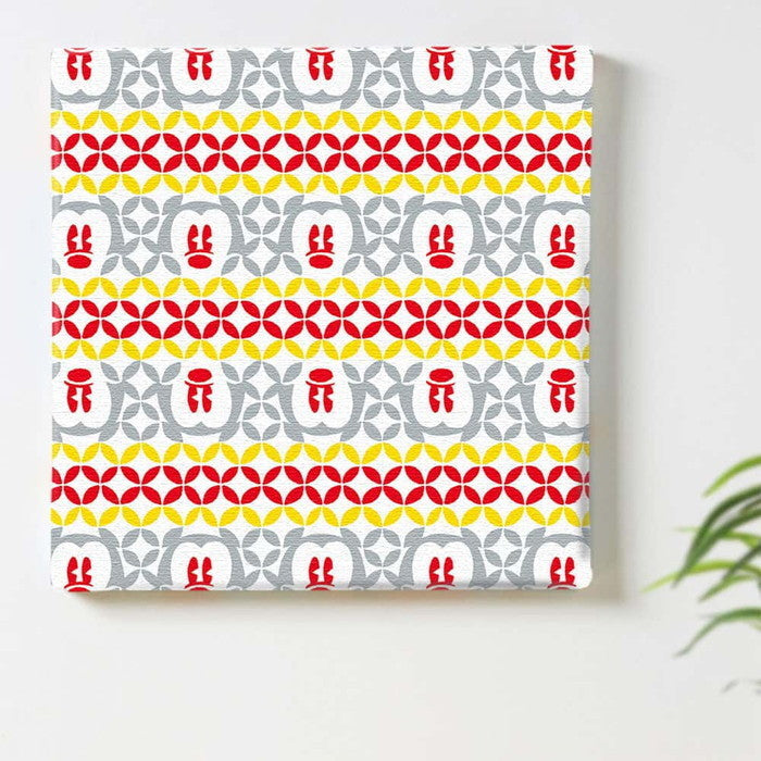 ミッキー和柄 ディズニー Mickey Mouse Mサイズ 30cm×30cm アートパネル ファブリックパネル アートボード 壁掛け 日本製 ラッピング付き 店舗 カフェ ラウンジ ロビー ホテル 法人 lib-dsn-0178-rd-mの画像