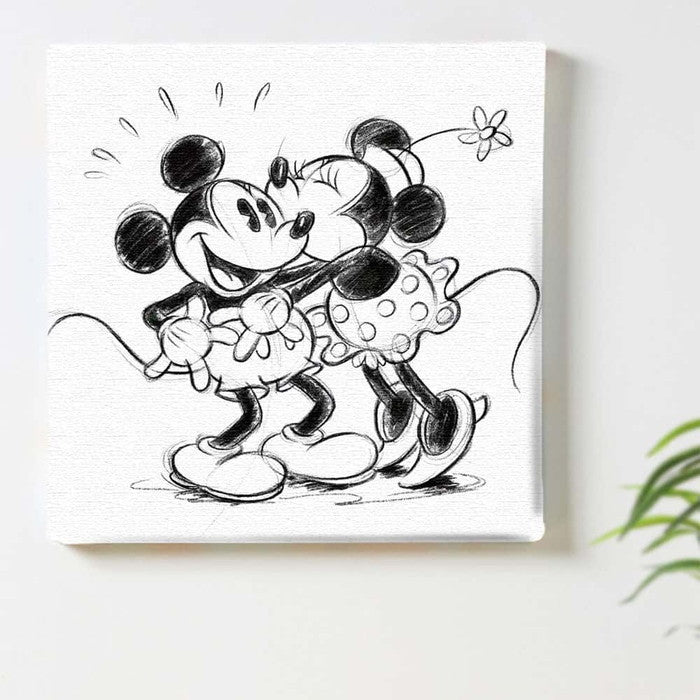 ミッキー ミニー ディズニー Mickey Mouse Mサイズ 30cm×30cm アートパネル ファブリックパネル アートボード インテリアパネル 壁掛け 日本製 ラッピング付き lib-dsn-0193-m