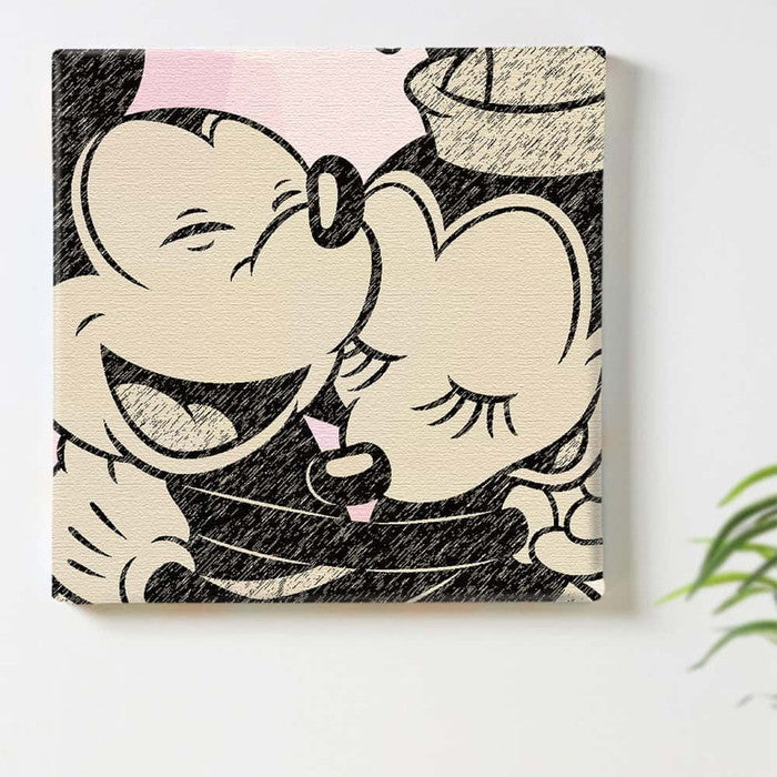 ミッキー ミニー ディズニー Mickey Mouse XLサイズ 100cm×100cm アートパネル ファブリックパネル アートボード インテリアパネル 壁掛け 日本製 ラッピング付き lib-dsn-0223-xl