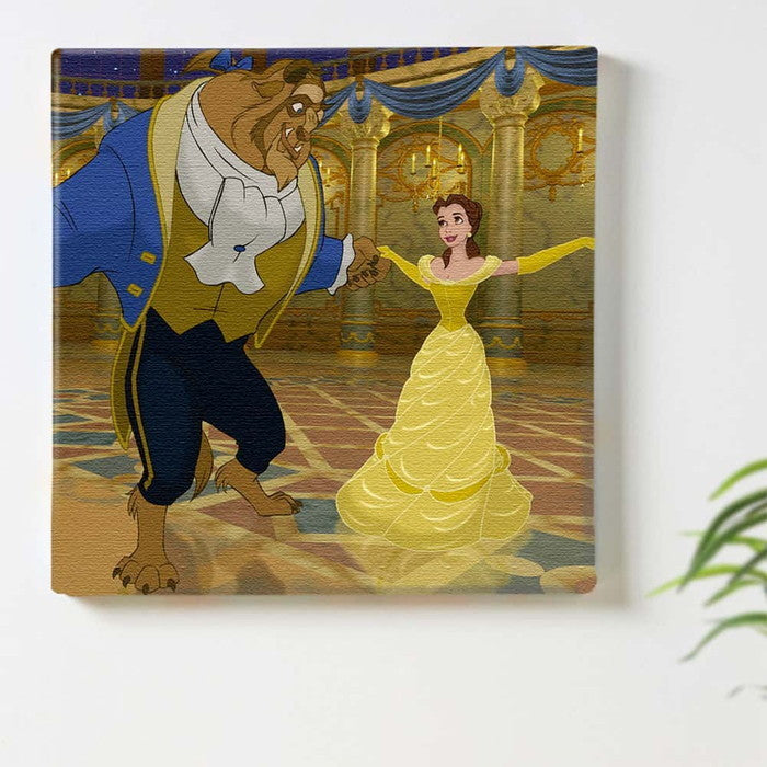 美女と野獣 ベル ディズニープリンセス Disney Mサイズ 30cm×30cm アートパネル ファブリックパネル アートボード インテリアパネル 壁掛け 日本製 ラッピング付き lib-dsn-0264-m