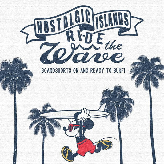 ミッキーマウス ディズニー サーフ dsny-1705-02 Mサイズ 30cm×30cm アートパネル ファブリックパネル アートボード 壁掛け 日本製 ラッピング付き 店舗 カフェ ラウンジ ロビー ホテル 法人 lib-dsny-1705-02-mの画像