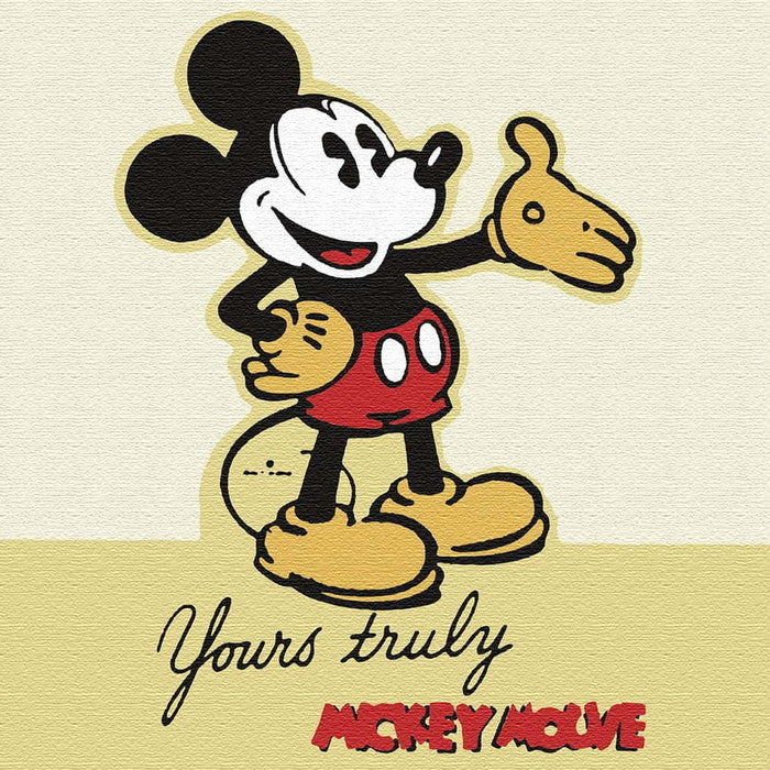 ミッキーマウス dsny-1710-16 Mサイズ 30cm×30cm ディズニー アートパネル ファブリックパネル アートボード 壁掛け 日本製 ラッピング付き 店舗 カフェ ラウンジ ロビー ホテル 法人 lib-dsny-1710-16-mの画像