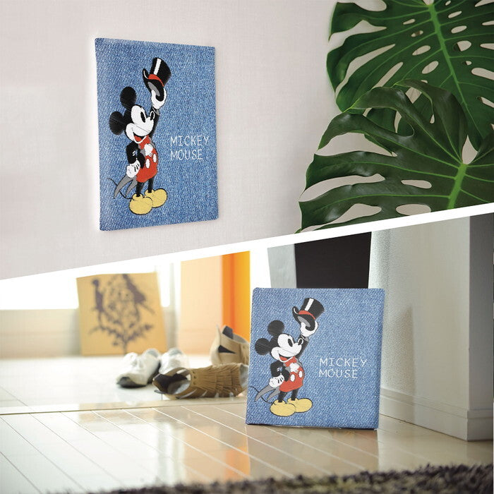 ミッキー ディズニー Mickey Mouse Mサイズ 30cm×30cm アートパネル ファブリックパネル アートボード 壁掛け 日本製 ラッピング付き 店舗 カフェ ラウンジ ロビー ホテル 法人  lib-dsny-2307-01の画像