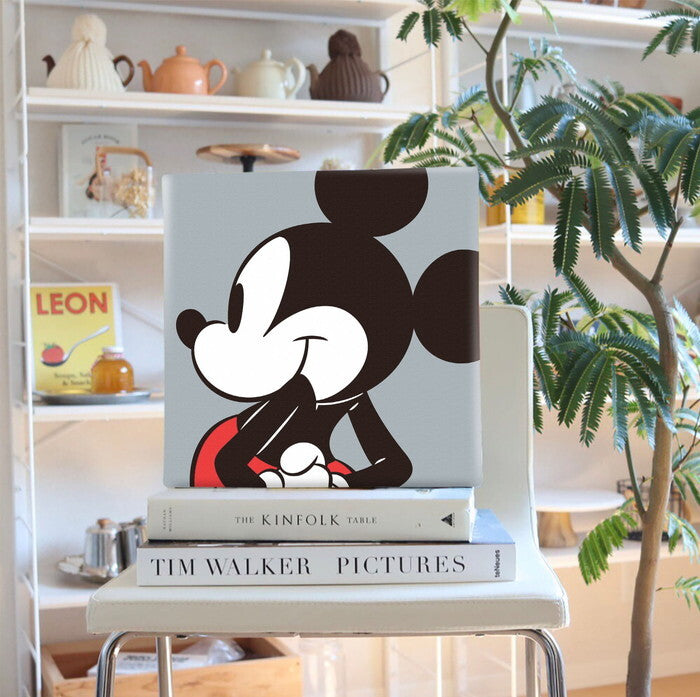 ミッキー ディズニー Mickey Mouse Mサイズ 30cm×30cm アートパネル ファブリックパネル アートボード 壁掛け 日本製 ラッピング付き 店舗 カフェ ラウンジ ロビー ホテル 法人  lib-dsny-2307-02の画像
