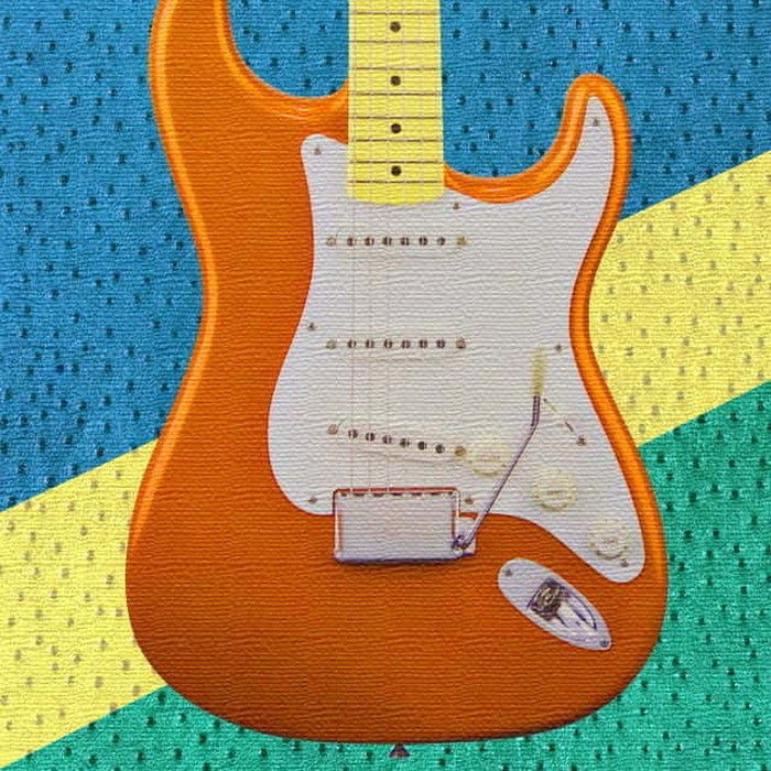 ギターモチーフ edih Lサイズ 57cm×57cm アートパネル ファブリックパネル アートボード 壁掛け 日本製 ラッピング付き 店舗 カフェ ラウンジ ロビー ホテル 法人 lib-edi-0017-lの画像