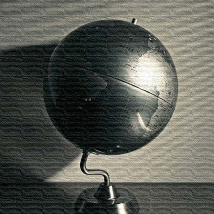 秦義之 地球儀 Yoshiyuki Hata Sサイズ 15cm×15cm アートパネル ファブリックパネル アートボード 壁掛け 日本製 ラッピング付き 店舗 カフェ ラウンジ ロビー ホテル 法人 lib-hat-0008-sの画像