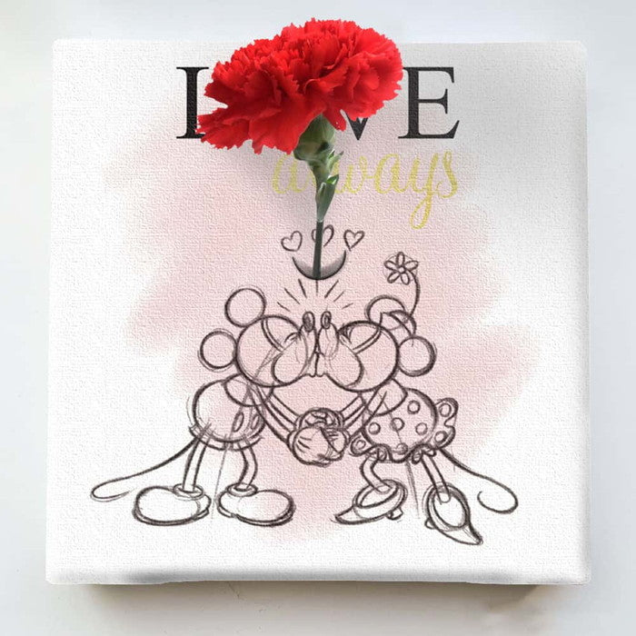 ミッキーマウス ディズニー IKEBANA 一輪挿し インテリア雑貨 アートパネル ミニーマウス カップル ラッピング付き 店舗 カフェ ラウンジ ロビー ホテル 法人 lib-ike-dsny-2106-07の画像