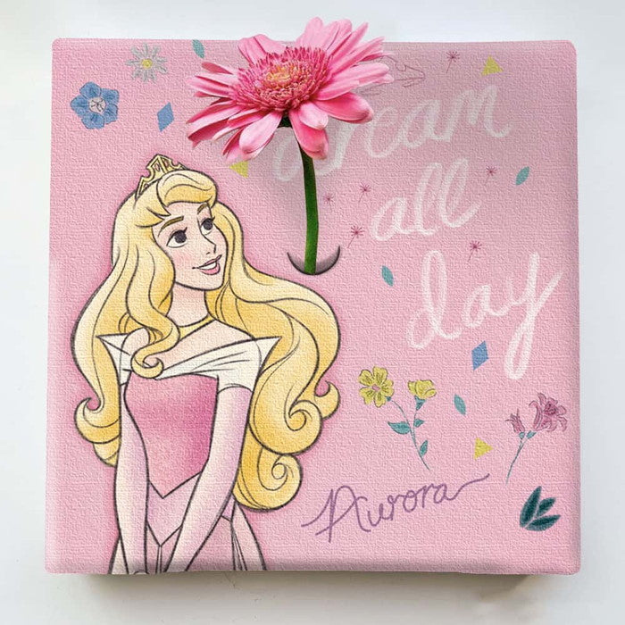 オーロラ姫 IKEBANA 一輪挿し アートパネル ディズニープリンセス 眠れる森の美女 ラッピング付き 店舗 カフェ ラウンジ ロビー ホテル 法人 lib-ike-dsny-2106-16の画像