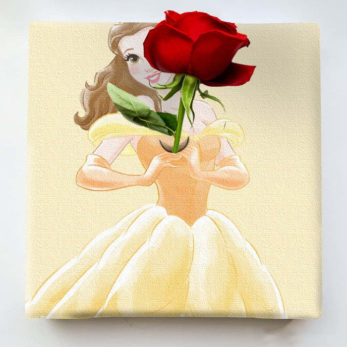 ベル IKEBANA ディズニープリンセス 美女と野獣 アートパネル ラッピング付き 店舗 カフェ ラウンジ ロビー ホテル 法人 lib- ike-dsny-2106-24の画像