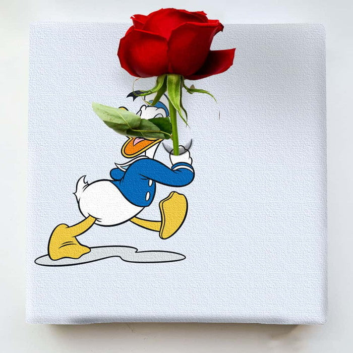 ドナルドダック IKEBANA 20×20×2.7cm 一輪挿し アートパネル ディズニー IKE-DSNY-2212-003 ラッピング付き 店舗 カフェ ラウンジ ロビー ホテル 法人 lib-ike-dsny-2212-003の画像