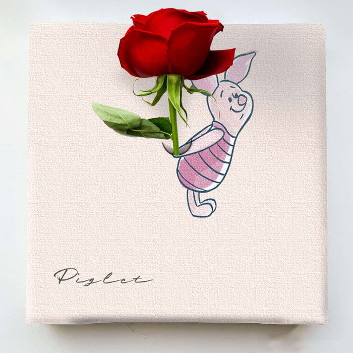 ピグレット IKEBANA 20×20×2.7cm 一輪挿し アートパネル ディズニー くま プーさん IKE-DSNY-2212-008 ラッピング付き 店舗 カフェ ラウンジ ロビー ホテル 法人 lib-ike-dsny-2212-008の画像