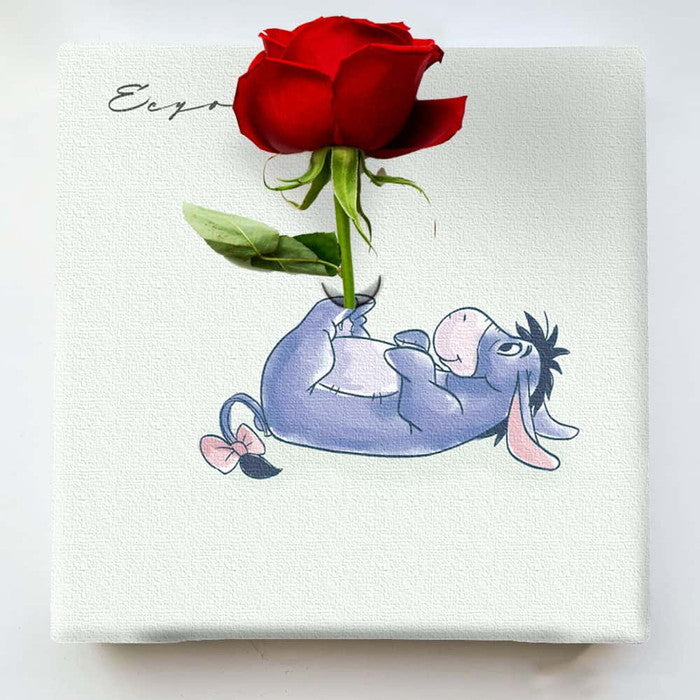 イーヨー IKEBANA 20×20×2.7cm 一輪挿し アートパネル ディズニー くま プーさん IKE-DSNY-2212-009 ラッピング付き 店舗 カフェ ラウンジ ロビー ホテル 法人 lib-ike-dsny-2212-009の画像