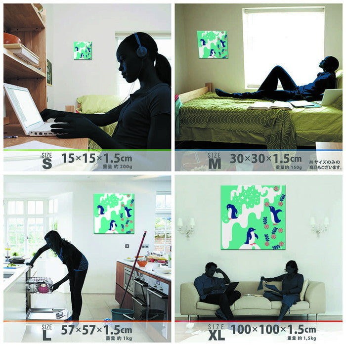 Kinpro design 北欧 XLサイズ 100cm×100cm アートパネル ファブリックパネル アートボード 壁掛け 日本製 ラッピング付き 店舗 カフェ ラウンジ ロビー ホテル 法人 lib-kpr-0023-xlの画像