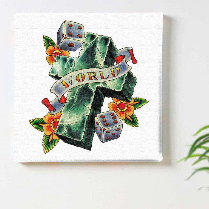 オイルショックデザインズ ol-8381-cruz-y-dados Lサイズ 57cm×57cm アートパネル ファブリックパネル アートボード 壁掛け 日本製 ラッピング付き 店舗 カフェ ラウンジ ロビー ホテル 法人 lib-ol-8381-cruz-y-dados-lの画像