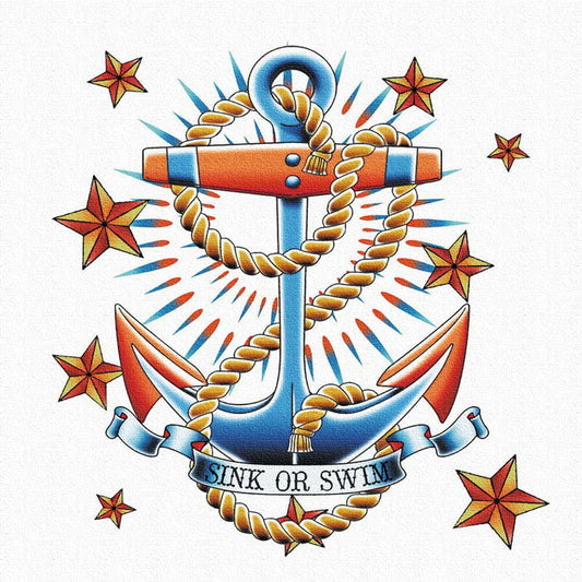 オイルショックデザインズ ol-8383-sink-or-swim Lサイズ 57cm×57cm アートパネル ファブリックパネル アートボード 壁掛け 日本製 ラッピング付き 店舗 カフェ ラウンジ ロビー ホテル 法人 lib-ol-8383-sink-or-swim-lの画像