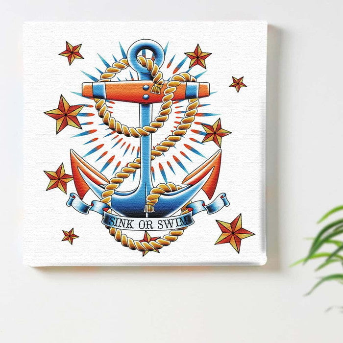 オイルショックデザインズ ol-8383-sink-or-swim Sサイズ 15cm×15cm アートパネル ファブリックパネル アートボード 壁掛け 日本製 ラッピング付き 店舗 カフェ ラウンジ ロビー ホテル 法人 lib-ol-8383-sink-or-swim-sの画像